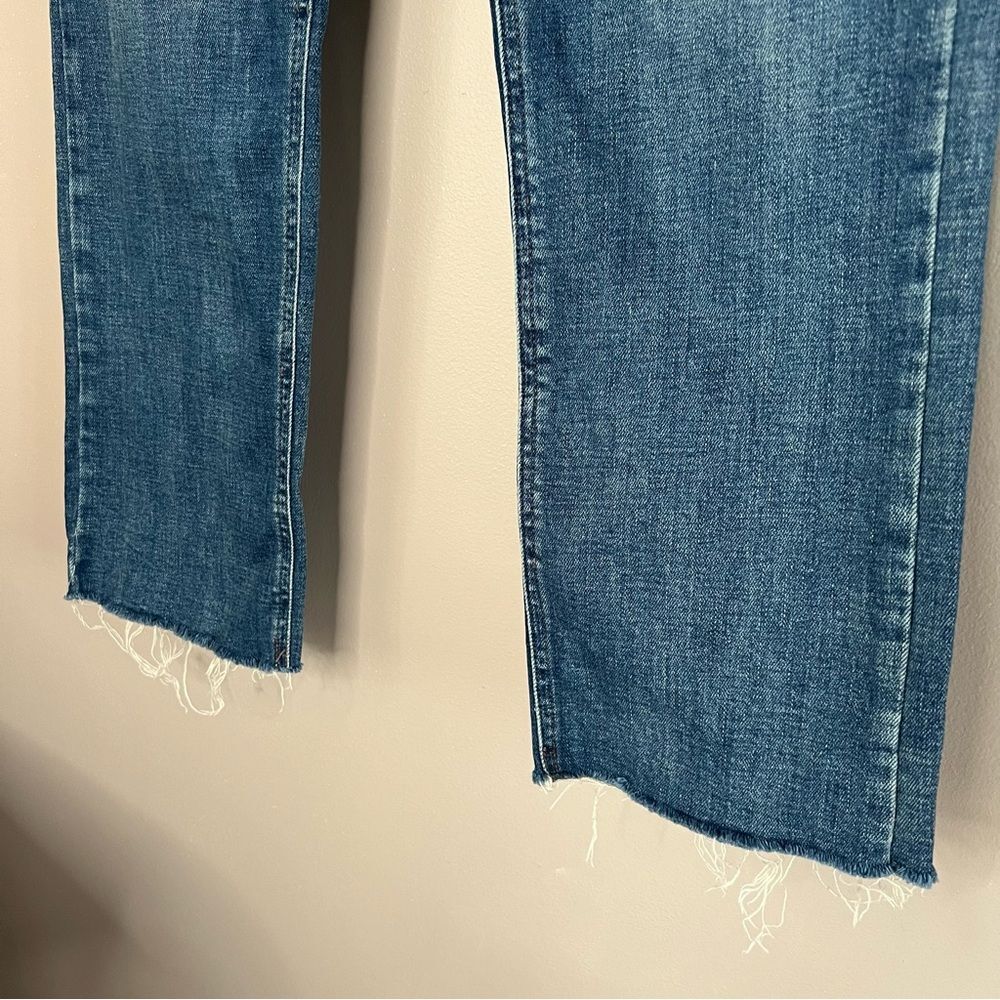 Kenneth Cole NY Ankle Exposed Button Fly Raw Hem Straight Leg Stretch Jeans SZ 6 - Picture 4 of 14